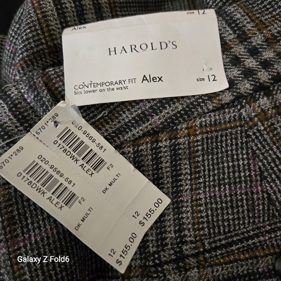 Harold’s Women’s‎ Wool Plaid Pants Size 12 NWT Contemporary Fit Alex Flawed - Picture 4 of 10